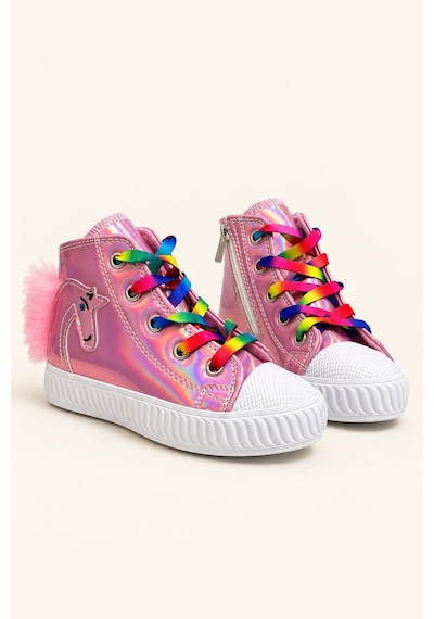 Nese Shoes Manifest, Unicorn Baskılı Kız Çocuk Işıklı Sneaker.spor Ayakkabı Pembe