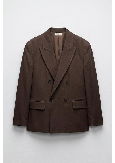 Antioch Modal Karışımlı Relaxed Fit Erkek Blazer Ceket Kahve
