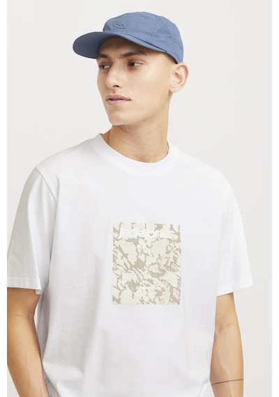 Jack & Jones Jcotarmac Camo Front Tee Ss Crew Neck Ln P.beyaz Renkli