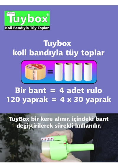 Tuybox Lila 6 Bant 720 Yaprak. Koli Bandı Ile Tüy Toplar. Tüy Toplama Rulosu Yerine. Lila