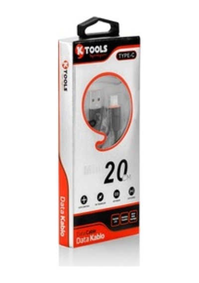 Ktools Mını 2A 20 Cm Sıyah Type C Data Kablo