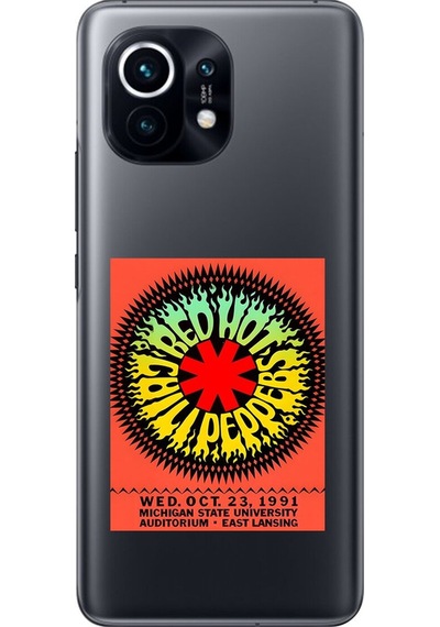Xiaomi Mi 11 Uyumlu Şeffaf Kılıf Red Hot Chili Peppers Tasarımlı