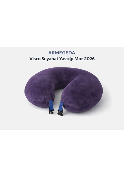Armegeda Ortopedik Seyahat Boyun Yastığı 2026 Kırmızı Kadifemsi Visco Rahat Uyku İçin Odak Destek Kırmızı