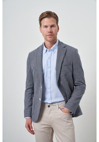 Morven Erkek Lacivert Örme Slim Fit Mono Yaka Ceket 25ms002021200 Lacivert