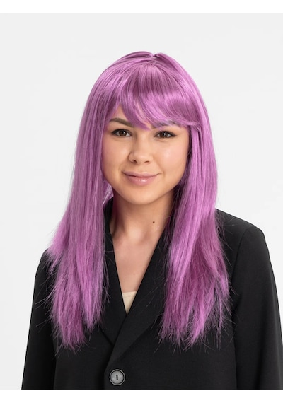 Rose Pembe Renk Düz Kesim Uzun Parti Peruğu Takma - Rxlu-425925 18