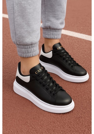 Günlük Unisex Spor Ayakkabı Vegan Deri Bağcıklı Hafif Kalın Yüksek Taban Yürüyüş Sneaker 999 Siyah Beyaz Günlük Unisex Spor Ayakkabı Vegan Deri Bağcıklı Hafif Kalın Yüksek Taban Yürüyüş Sneaker 999 Siyah Beyaz