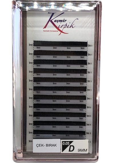 Kaşmir Kirpik Çek Bırak D Kıvrım 0.05 MM 9 Numara Tek Boy Kirpik