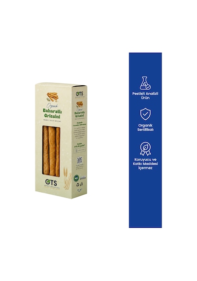 Ots Organik Baharatlı Grisini 75 Gr Organik Sertifikalı, Pestisit Analizli 75 G