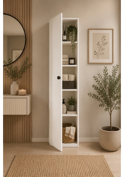 Beyaz 160 Cm Çok Amaçlı Dolap Beyaz Beyaz 160 Cm Çok Amaçlı Dolap Beyaz