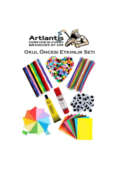 Okul Öncesi Etkinlik Seti 1 Paket Şönil Ponpon Oynar Göz Anaokulu Ve Kreş Seti Pon Pon Tüylü Tel Oynargöz Elişi Kağıdı