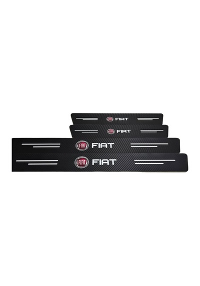 Fiat Logolu Karbon Kapı Eşiği Koruyucu Bant Folyo 4'lü Set