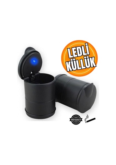 Işıklı Oto Küllük Led Kapaklı Araç Içi Küllük