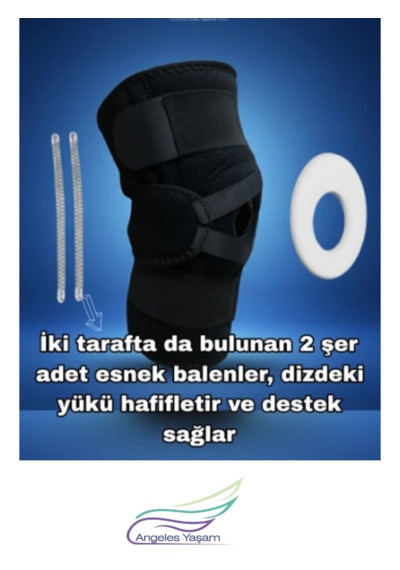 Angeles Yaşam Patella Ligament Destekli Dizlik Standart Siyah