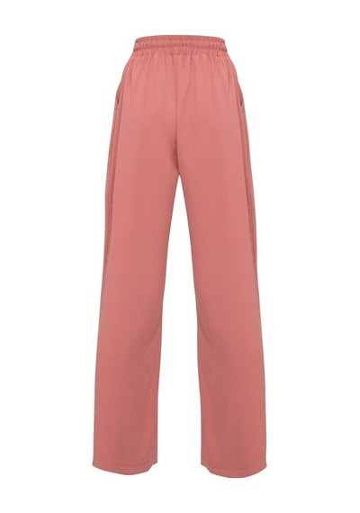 Quzu Beli Lastikli Bol Paça Pantolon Pudra