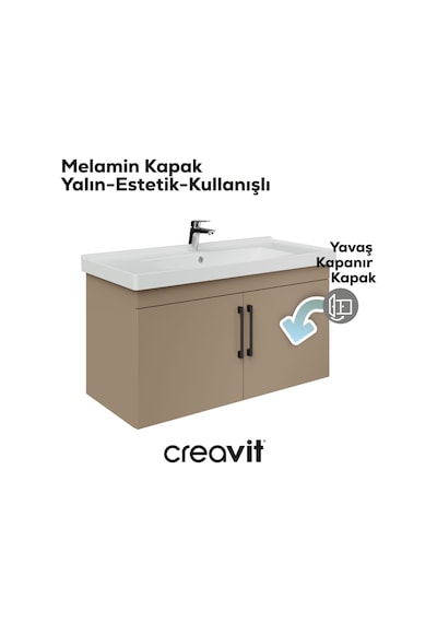 Creavit D20 100 Cm Kapaklı Lavabo Dolabı Dafne Melamin Kapak Dafne Creavit D20 100 Cm Kapaklı Lavabo Dolabı Dafne Melamin Kapak Dafne
