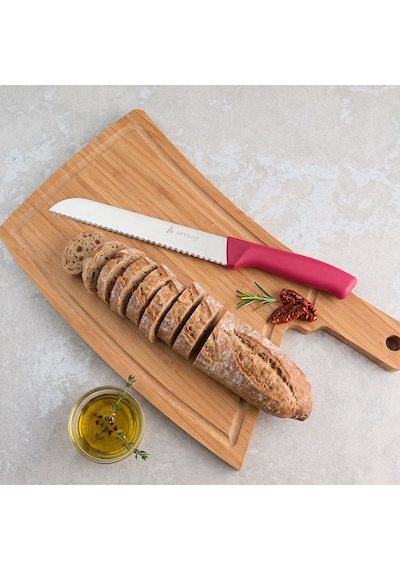 Aryıldız Rexa Tırtıklı Ekmek Bıçak Kırmızı 19 Cm Renkli