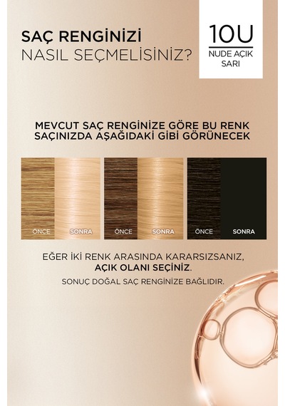 L Oréal Paris Excellence Creme Nude Renkler Saç Boyası 10u Nude Açık Sarı
