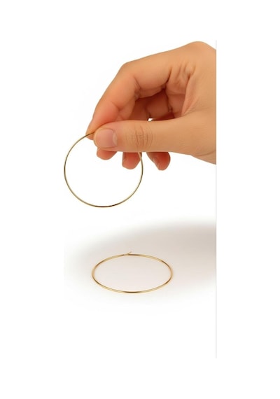 Çgk Çiğdem Gürel Kuyumculuk 14 Ayar 4cm Halka Altın Küpe Gold