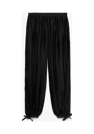 Lilly Mystic Drapes Chiffon Harem Pantolon Siyah Siyah