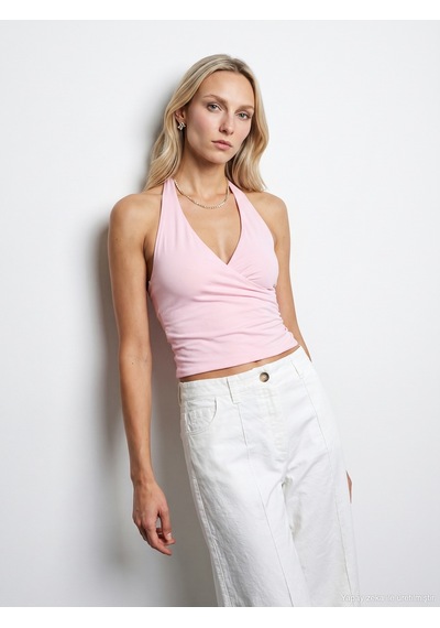 Dilvin 21268 Halter Top-toz Pembe