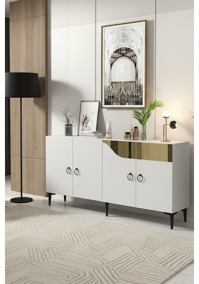 Ka1514 Gama Konsol Ve Tv Sehpası 150cm Beyaz-gold