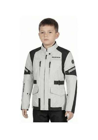 Scoyco Jk122k Motosiklet Montu Çocuk 4 Mevsim Oxford 600-d Dayanıklı Kumaş Motorcu Mont Kids Gri