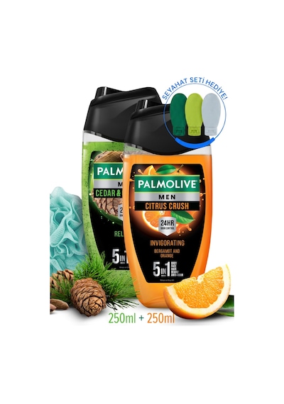 Palmolive Erkek Duş Jeli 2 x 250 ML + Seyahat Kiti
