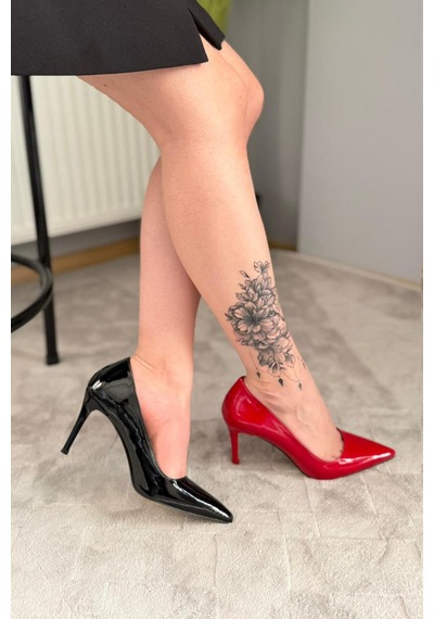 Preshley Kadın Adel Kırmızı / Siyah Ruhan İnce Topuklu Stiletto Kırmızı