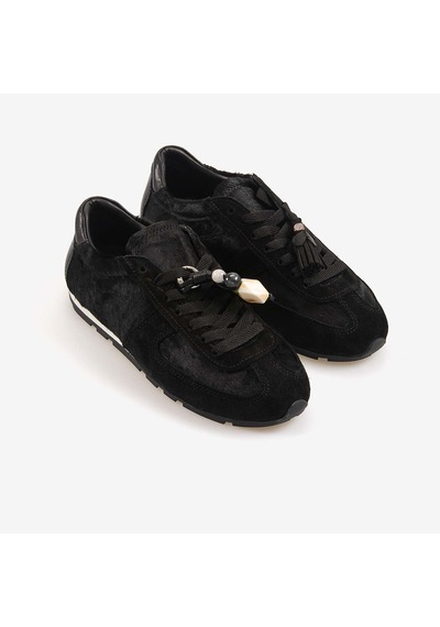 Hawen Angels Kadın Deri Spor & Sneaker Kauçuk Taban Günlük Ayakkabı 585 siyah