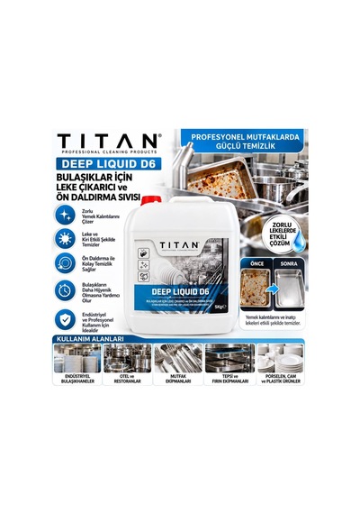 Tıtan Deep Liquid D6 5 Kg Bulaşık Leke Çıkarıcı Ve Ön Daldırma Sıvısı - 939053427