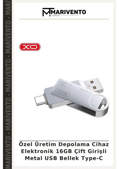 Özel Üretim Depolama Cihaz Elektronik 16gb Çift Girişli Metal Usb Bellek Type-c