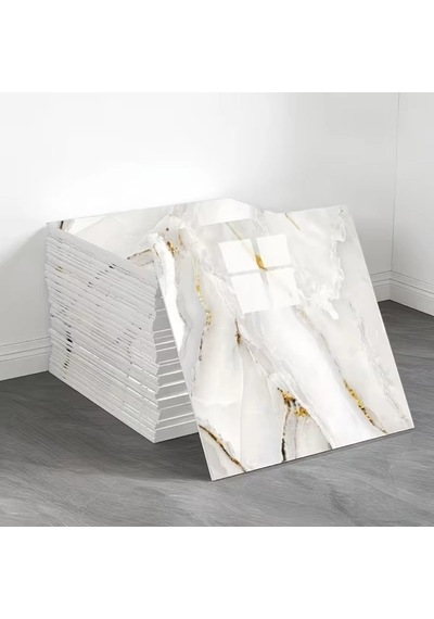 Vinil Beyaz Mermer Desenli Alüminyum Plastik Duvar Sticker 30x30 Çok Renkli