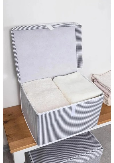 Tr Çok Amaçlı Düzenleyici Kapaklı Sandık Tipi Kutu Hurç Organizer 40x30x26