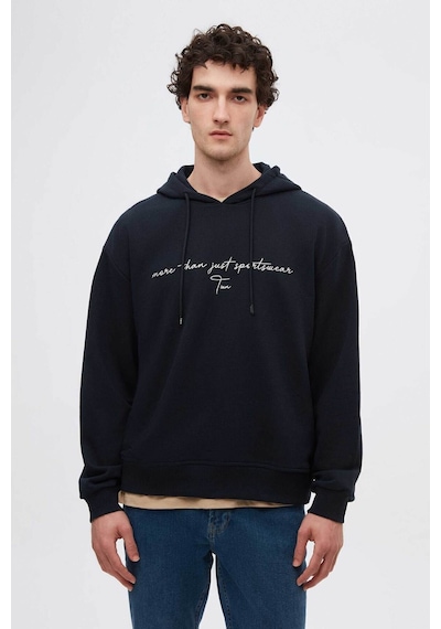 D's Damat Relaxed Fit Lacivert Nakışlı Sweatshirt 3ECE24ORT0493 Lacivert