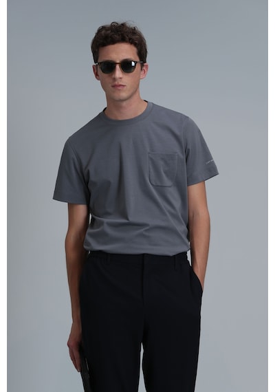 Lufian Erkek Felix T-shirt 111020218 Gri