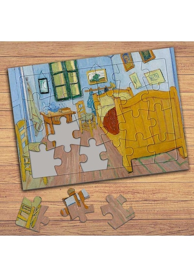 Yatak Odası Van Gogh Çocuklara Özel Puzzle Yapboz Tablo-0001231