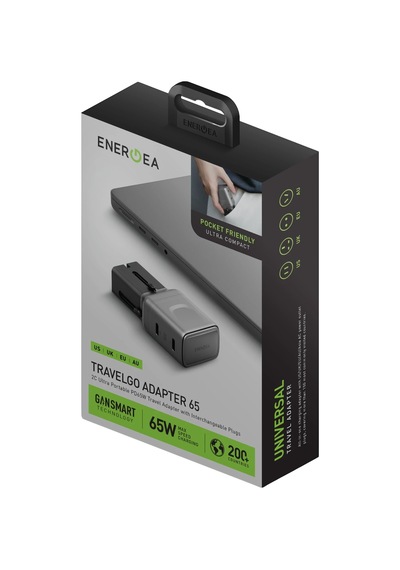 Energea Travelgo 65w 2 Adet Type-c Çıkışlı Pd Pps Gan Hızlı Şarj Aleti - Siyah