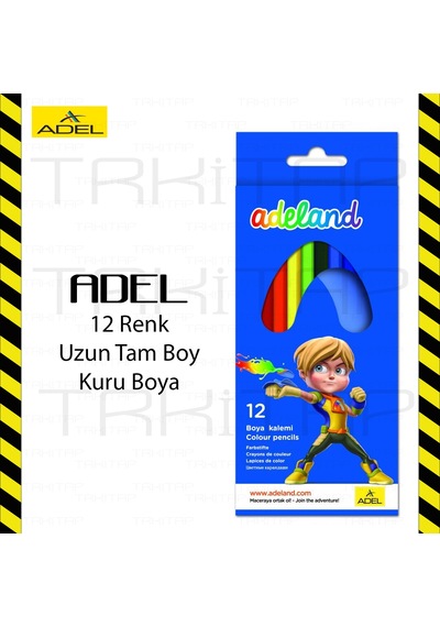 Adeland 12 Renk Karton Kutu Uzun Tam Boy Kuru Boya 12 Li 86908262025