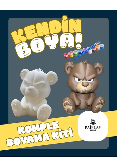 Somurtkan Ayıcık - Boyama Seti Ve Somurtkan Ayıcık Figürü Ayı