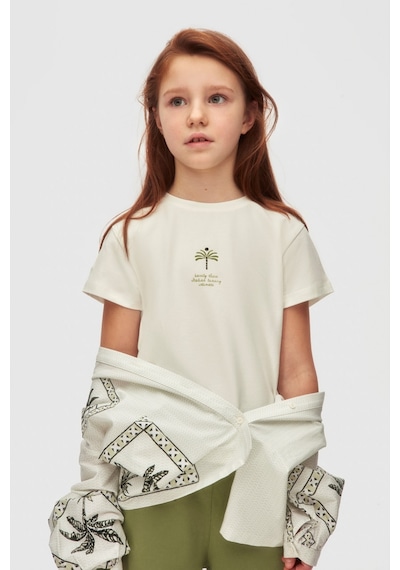 Xo Kids Kız Çocuk Gömlek 8-14 Yaş 38424 Ekru - Yeşil