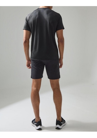 Nature The Brand Siyah Reglan Kısa Kol Spor Tişört Siyah - Antrasit