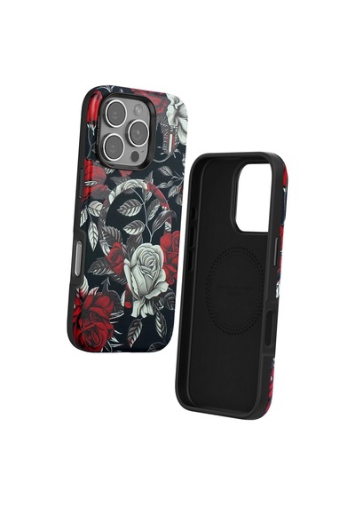 Durukar Apple, Uyumlu iPhone 16 Pro Max Flower Series Magsafe Kapak - Siyah