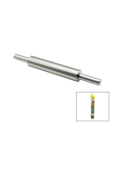 Vocen Rolling Pin Çelik Metal Merdane - Hamur Rulosu Merdane: 25cm - Sap: 2x9cm T.uzunluk:43cm
