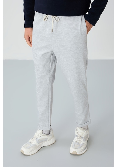 Tommy Life Gri Yüzeyi Dokulu Standart Fit Erkek Eşofman Alt - 82154