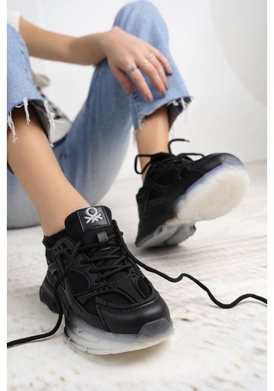 Benetton 11120 Siyah Memory Foam Kadın Sneakers