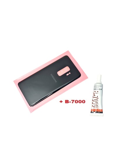 Tkgz Samsung Galaxy Uyumlu S9 Plus Arka Pil Batarya Kapağı Cam+b-7000 Siyah