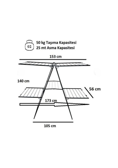 Perilla Exclusive Iki Katlı Çamaşır Kurutmalık Çok Renkli