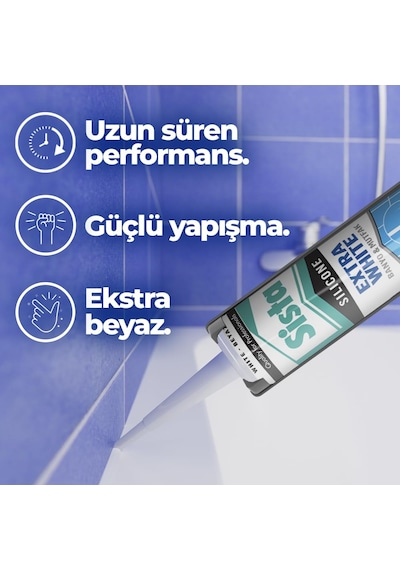 Sista Extra White Silikon Çok Amaçlı Ve Su Geçirmez Mutfak Ve Ban