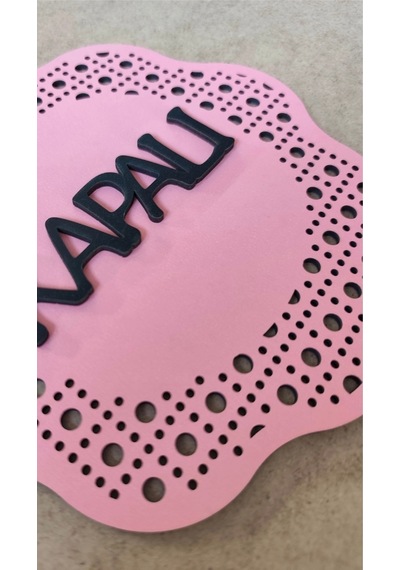 Hazeran Rattan Desenli Modern Açık/kapalı Tabelası - Pembe