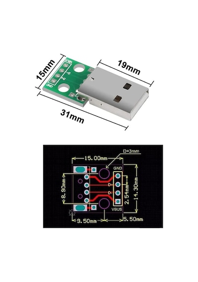 Usb Male To Dip Çevirici